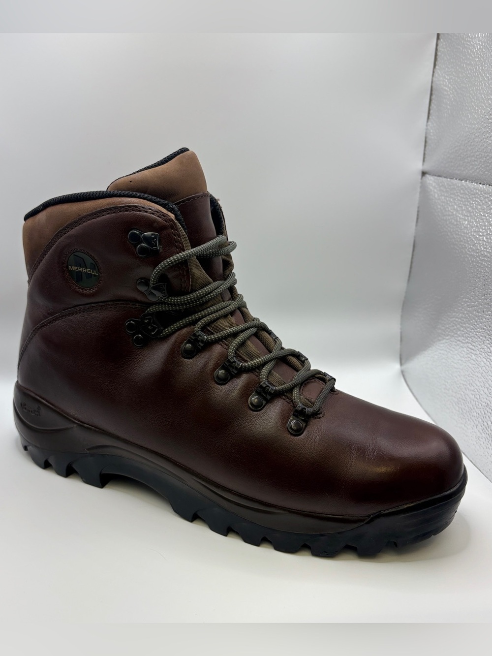 Merrell Summit Leather Hiking Boots Dark Brown Vibram Sole Waterproof Mens 11